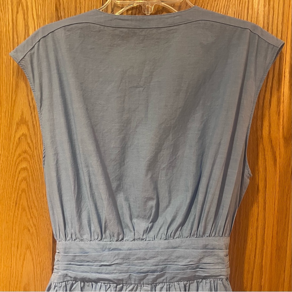 ZARA Knotted Tie Front Sleeveless Shirt Dress Tunic Light Blue Size XS - Picture 12 of 14